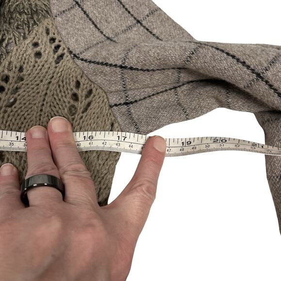 XS Black Swan Sweater Duster BJ143274 Wool Blend Plaid Double Breasted Pockets - Picture 10 of 14